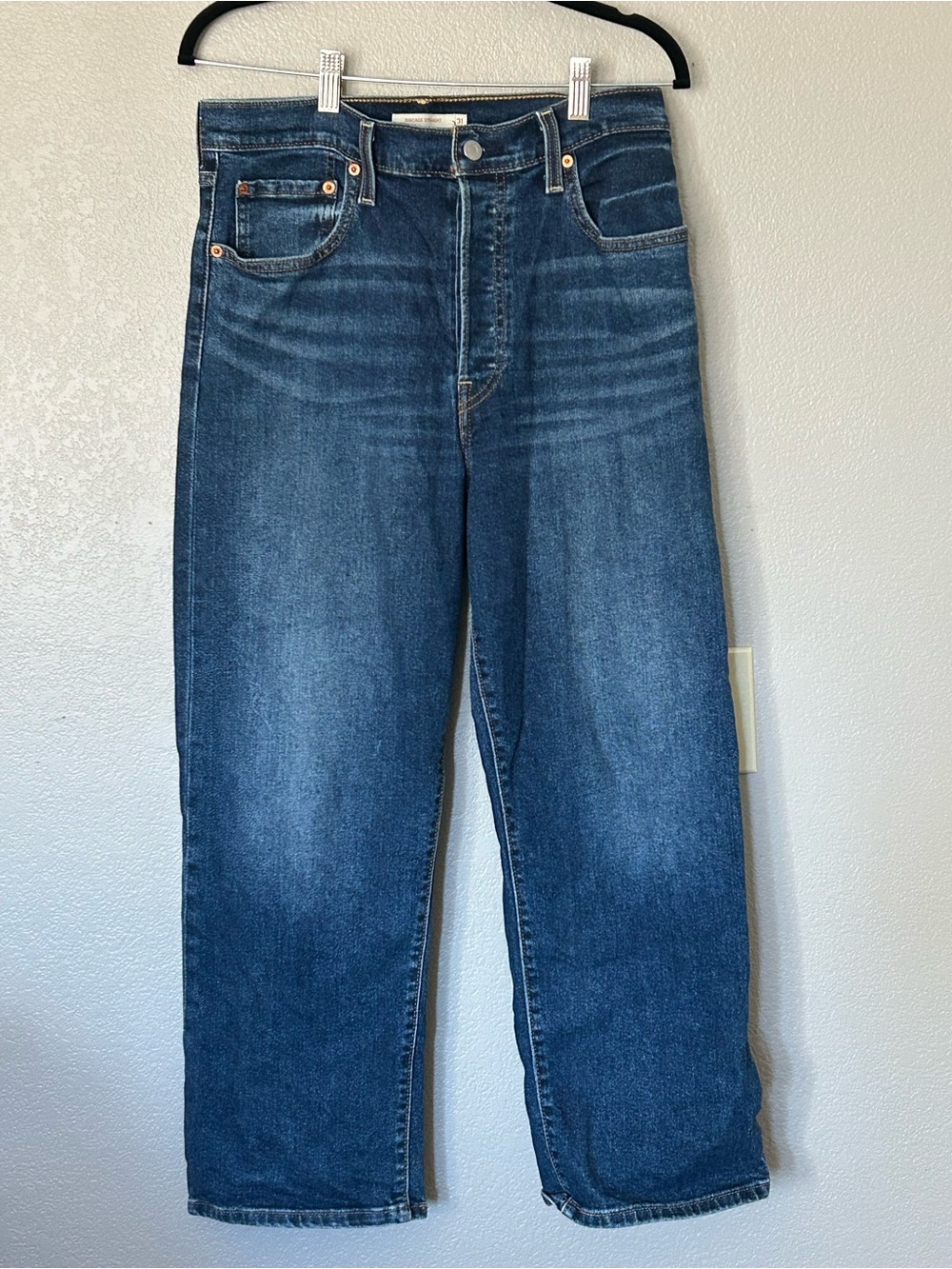 Levi's Ribcage Straight High Rise Waist-Defining Women's Ankle Jeans Sz 31